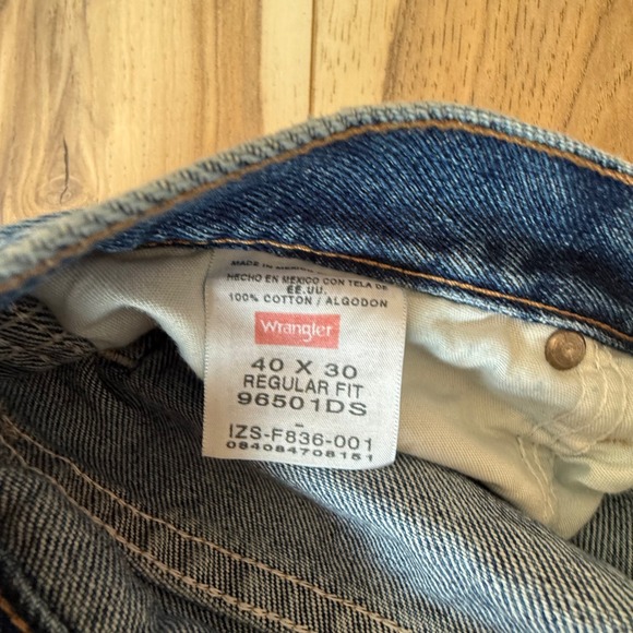 Wrangler Five Star Mens Regular Fit Jeans 40x30 Denim Cotton Blend - Picture 6 of 7